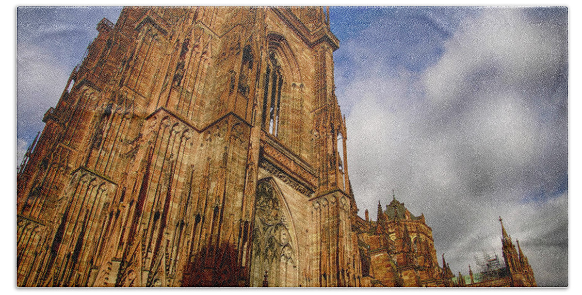 Exterior Beach Towel featuring the photograph Gothic bell tower of the Cathedra by Steve Estvanik