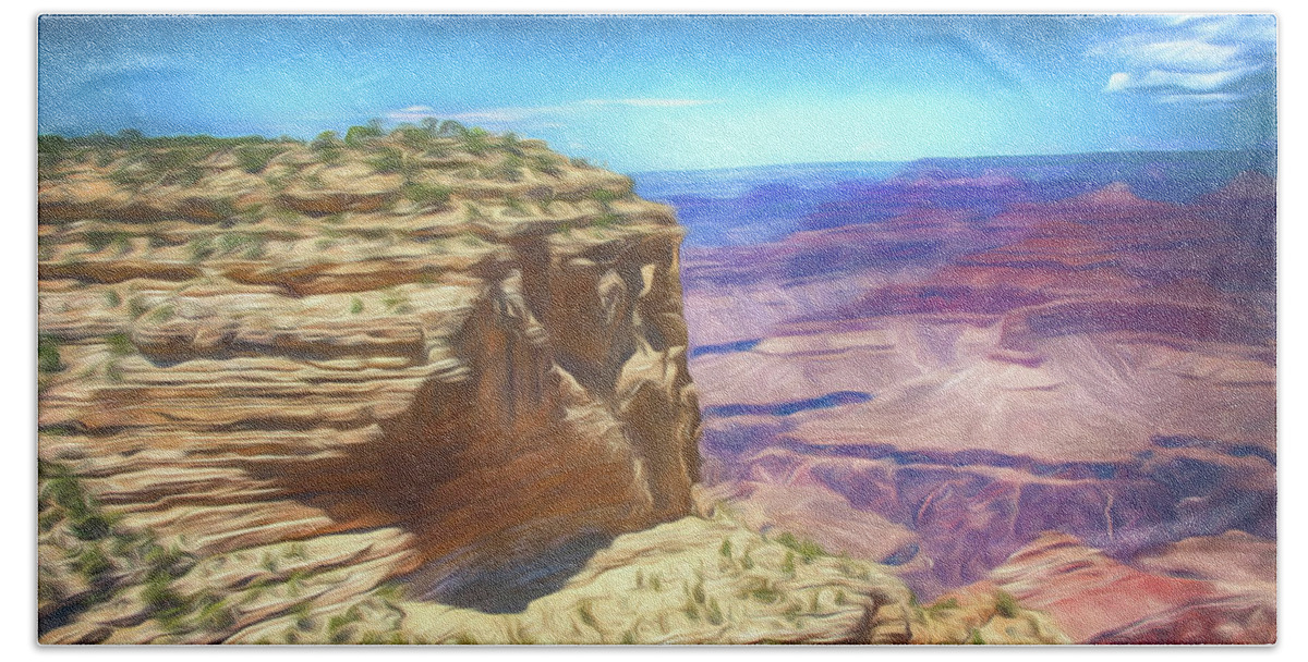 Grand Canyon Beach Towel featuring the digital art Grand Canyon by Alan Goldberg