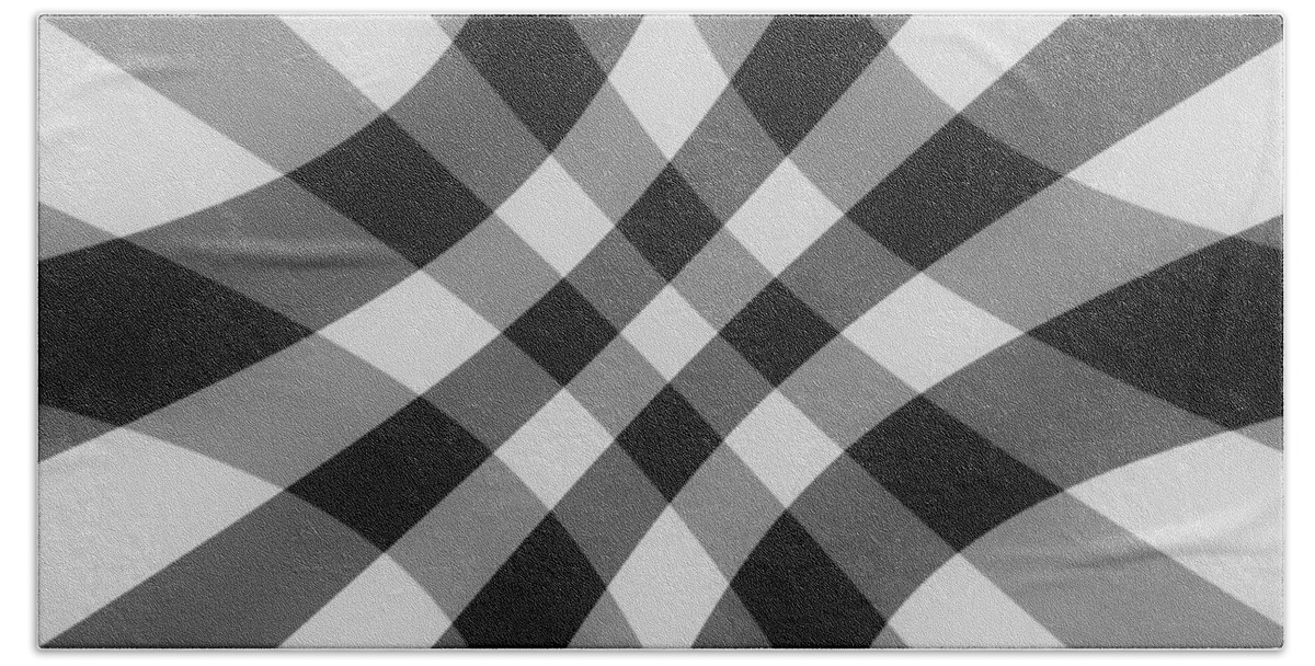 Gray Beach Towel featuring the digital art Gray Crosshatch by Delynn Addams for Home Decor by Delynn Addams