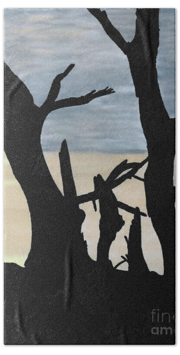 Sunset Beach Sheet featuring the drawing Gray Sunset by D Hackett
