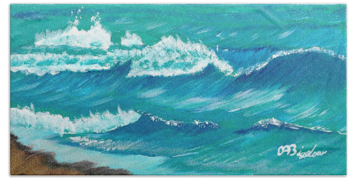 Wave Beach Towel featuring the painting Hamilton Beach by David Bigelow