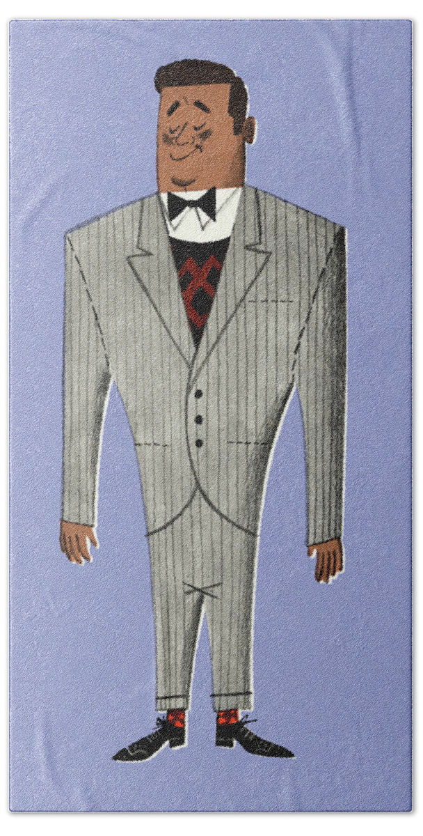 Accessories Beach Towel featuring the drawing Handsome Man Wearing a Suit by CSA Images