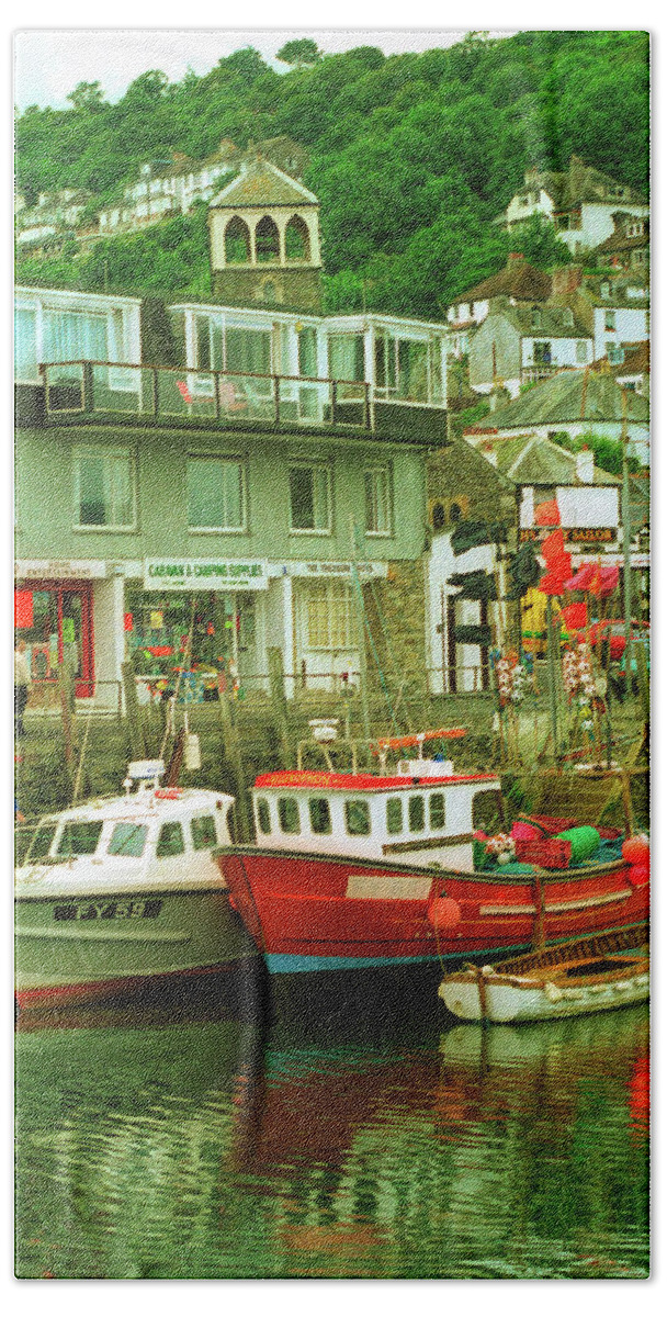 Europe Beach Towel featuring the photograph Harbour in Polperro UK by David Smith