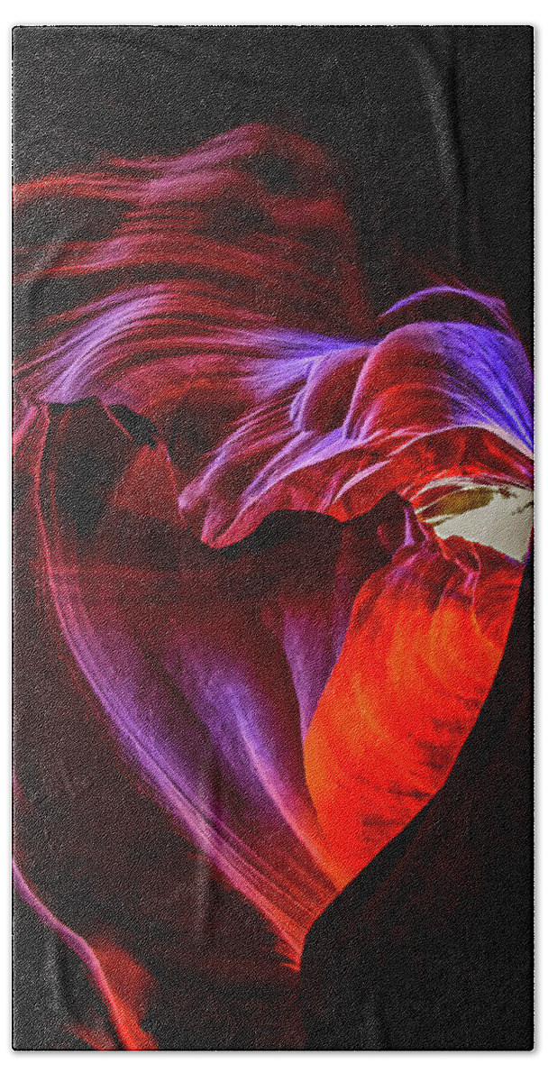 Antelope Canyon Beach Towel featuring the photograph Heart of Antelope Canyon by Dawn Richards