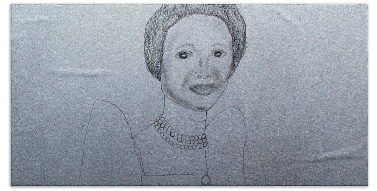 Jesus Christ Beach Towel featuring the painting Her Royal Highness Nnabagereka Sylvia Nagginda by Gloria Ssali
