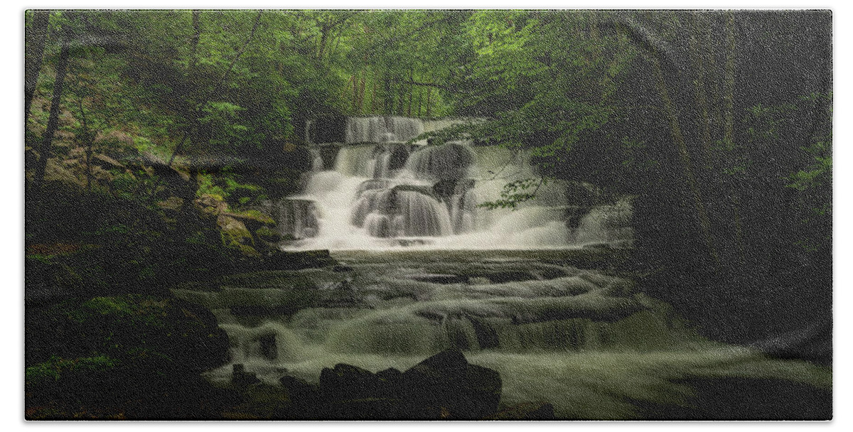 Waterfall Beach Towel featuring the photograph Hidden Cascade by Eric Haggart