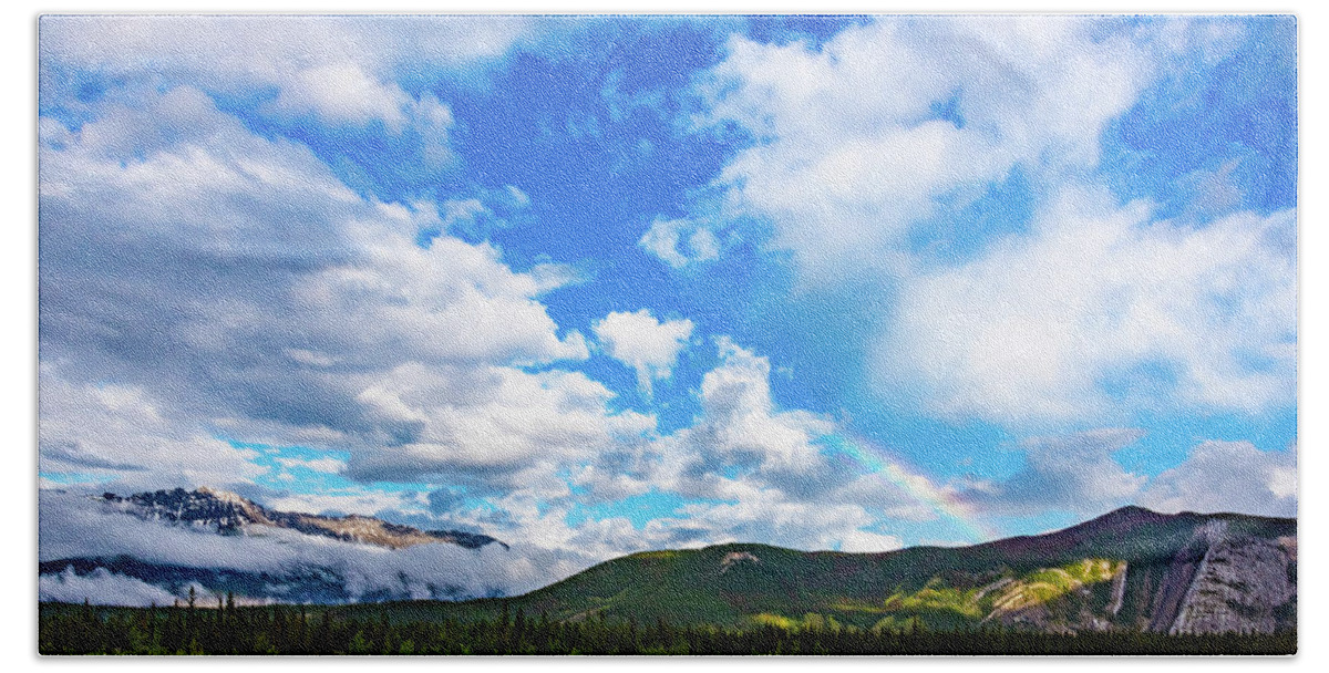 Alberta Beach Towel featuring the photograph Hint of a Rainbow by Joan Wallner