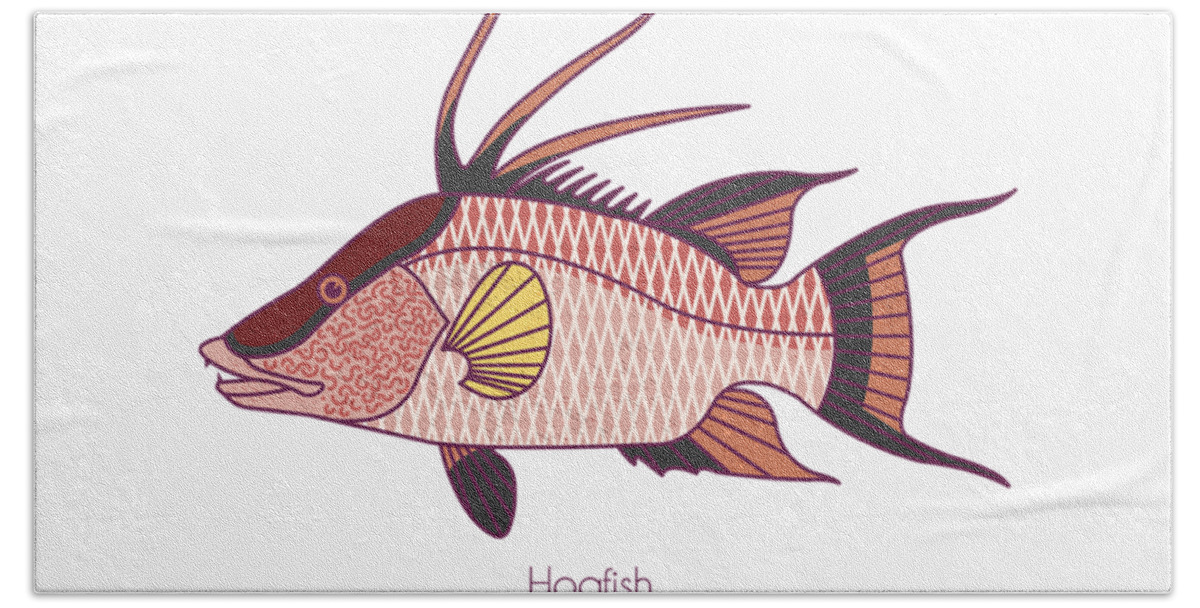 Hogfish Beach Sheet featuring the digital art Hogfish by Kevin Putman