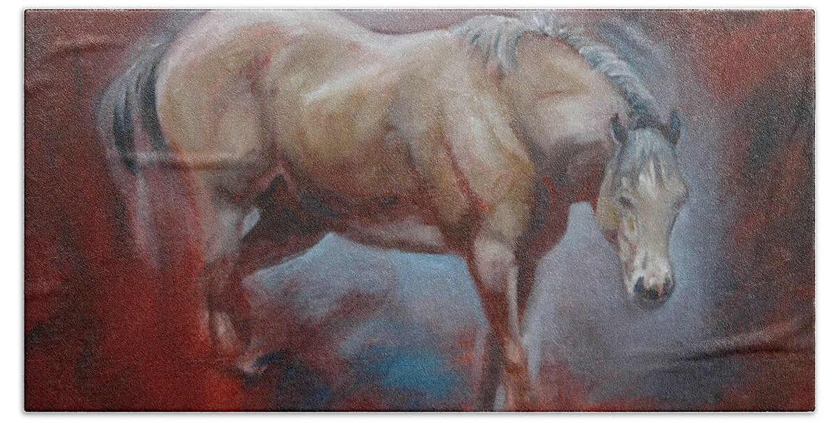 Horse Beach Towel featuring the painting Bill by Cynthia Westbrook
