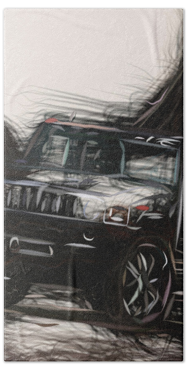 Hummer Beach Towel featuring the digital art Hummer H2 Drawing by CarsToon Concept