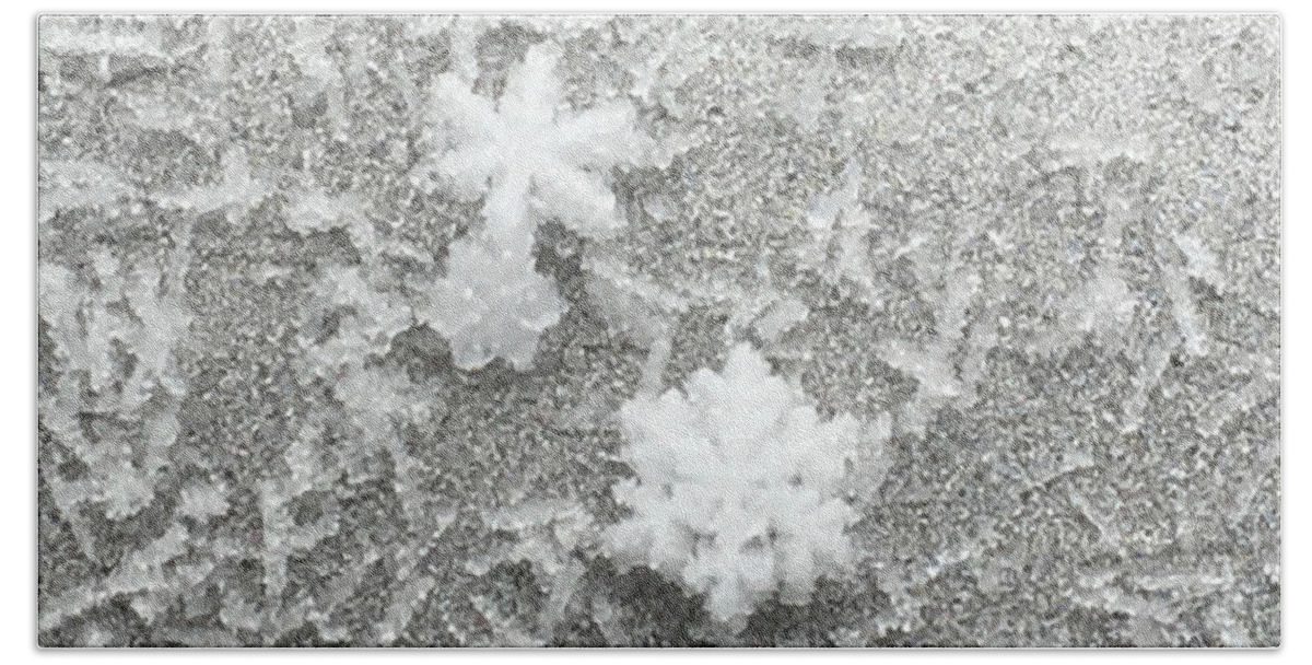 Ice Beach Towel featuring the photograph Ice Crystals Composition #3 by Aicy Karbstein