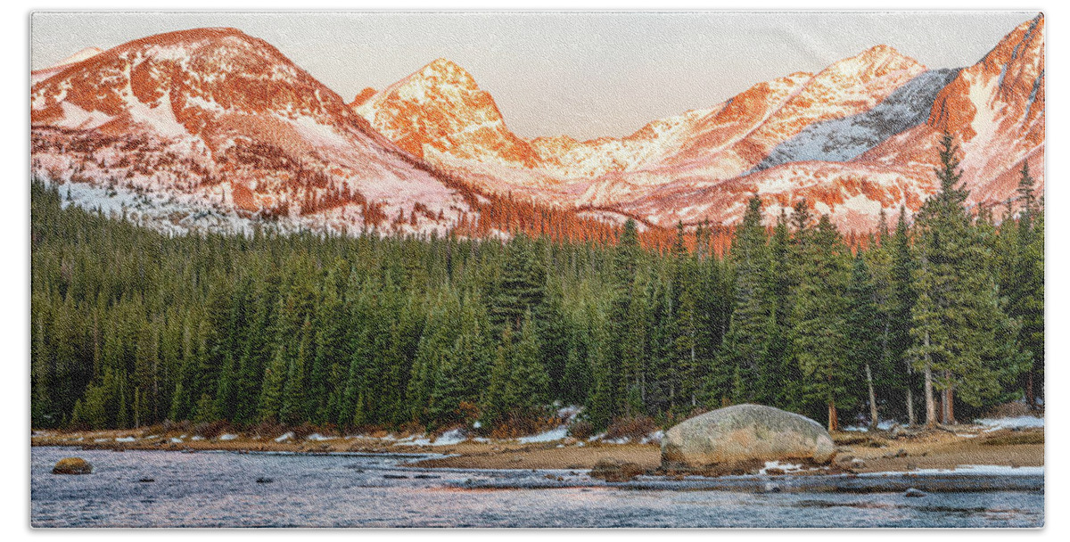 Colorado Beach Towel featuring the photograph Indian Peaks Sunrise by Eric Glaser