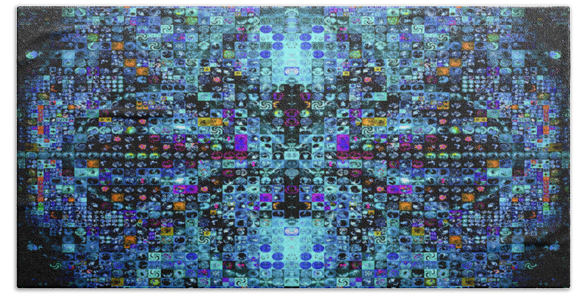 Mosaic Beach Towel featuring the digital art Infinity Mosaic Cool by Paula Ayers