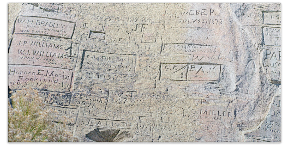 Inscription Rock Beach Towel featuring the photograph Inscription Rock El Morro by Debby Pueschel