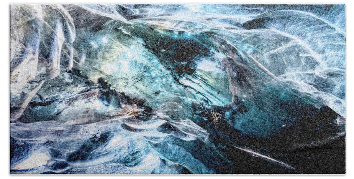 Glacier Beach Sheet featuring the photograph Inside the Glacier by Kathryn McBride