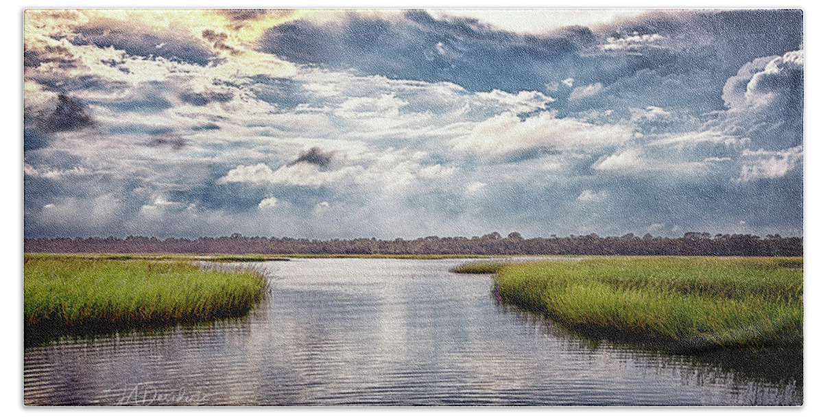 Water Beach Towel featuring the photograph Intracoastal Storm by Joseph Desiderio