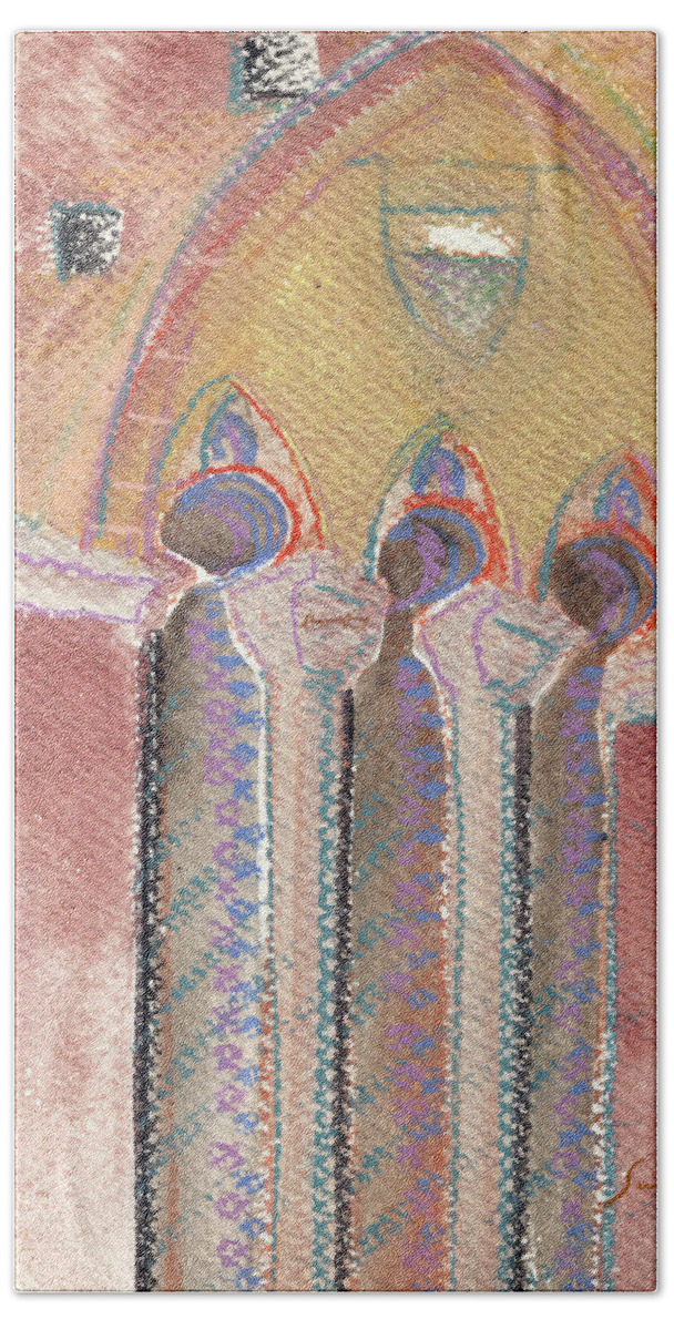 Watercolor Beach Towel featuring the painting Italian Arch by Suzanne Giuriati Cerny