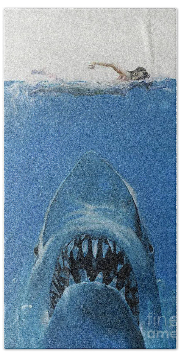 JAWS Poster Beach Bath Towel 