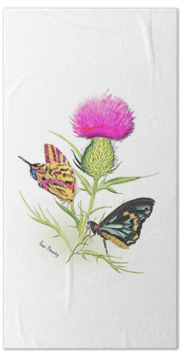 Butterflies Beach Towel featuring the painting Just the Two of Us by Anne Beverley-Stamps