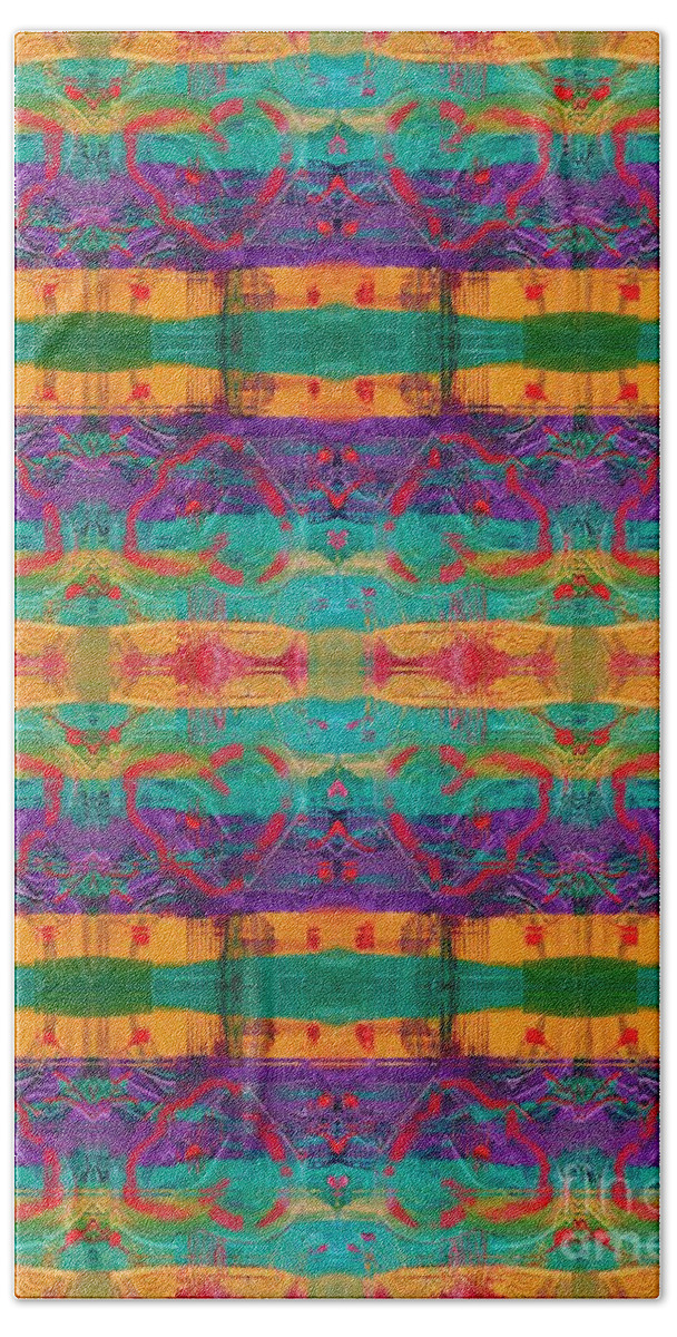 Hearts Beach Towel featuring the painting KaleidoLove by Bill King