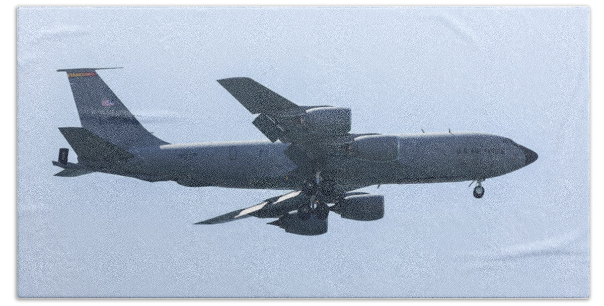 Kc-135 Beach Towel featuring the photograph KC-135 Landing Configuration by John Daly