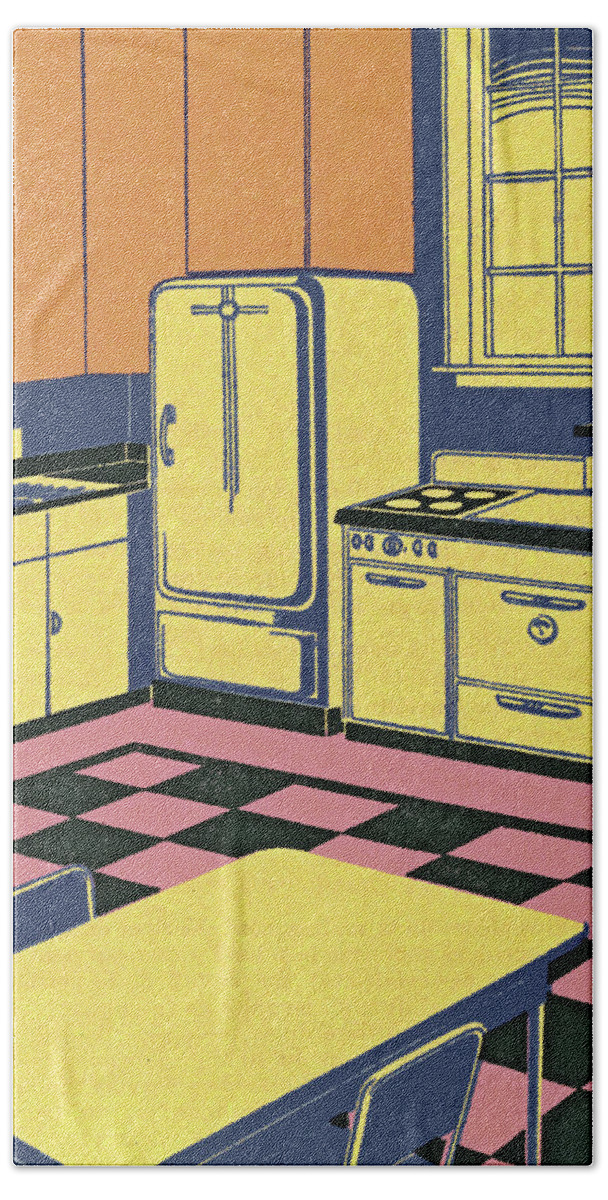 Appliance Beach Towel featuring the drawing Kitchen by CSA Images