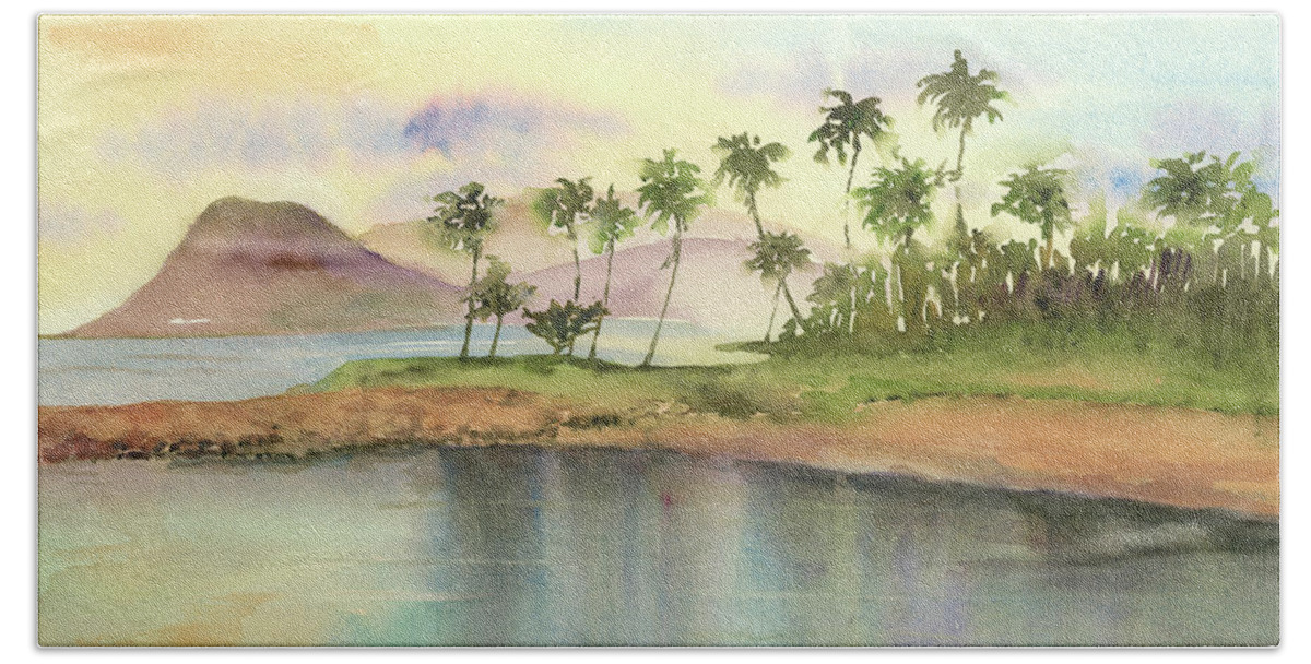 Hawaii Beach Towel featuring the painting Ko Olina by Amy Kirkpatrick