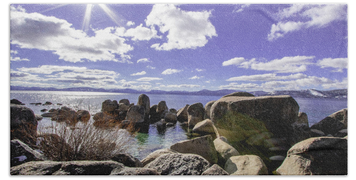 Lake Tahoe Water Beach Towel featuring the photograph Lake Tahoe 4 by Rocco Silvestri
