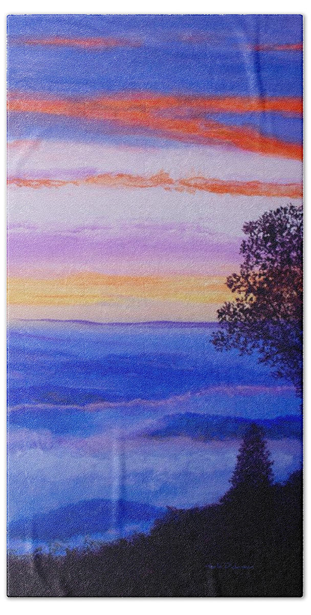Contemporary Beach Towel featuring the painting Lauren's Peaceful Retreat by Herb Dickinson
