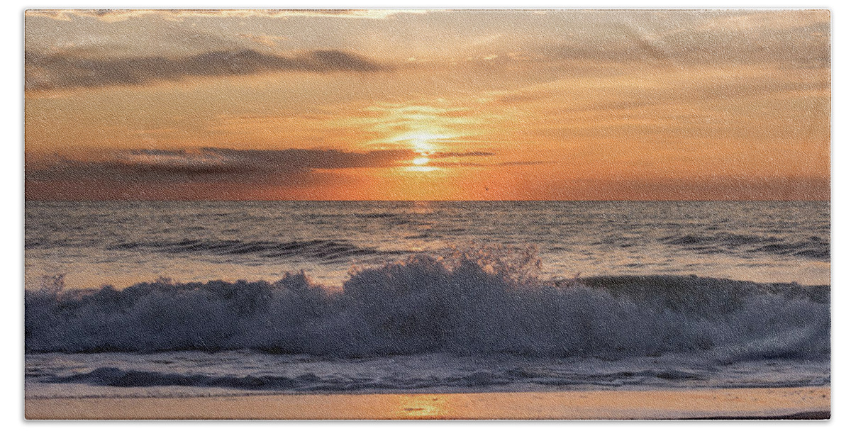 Lavallette Beach New Jersey Sunrise Beach Towel featuring the photograph Lavallette Beach New Jersey Sunrise by Terry DeLuco