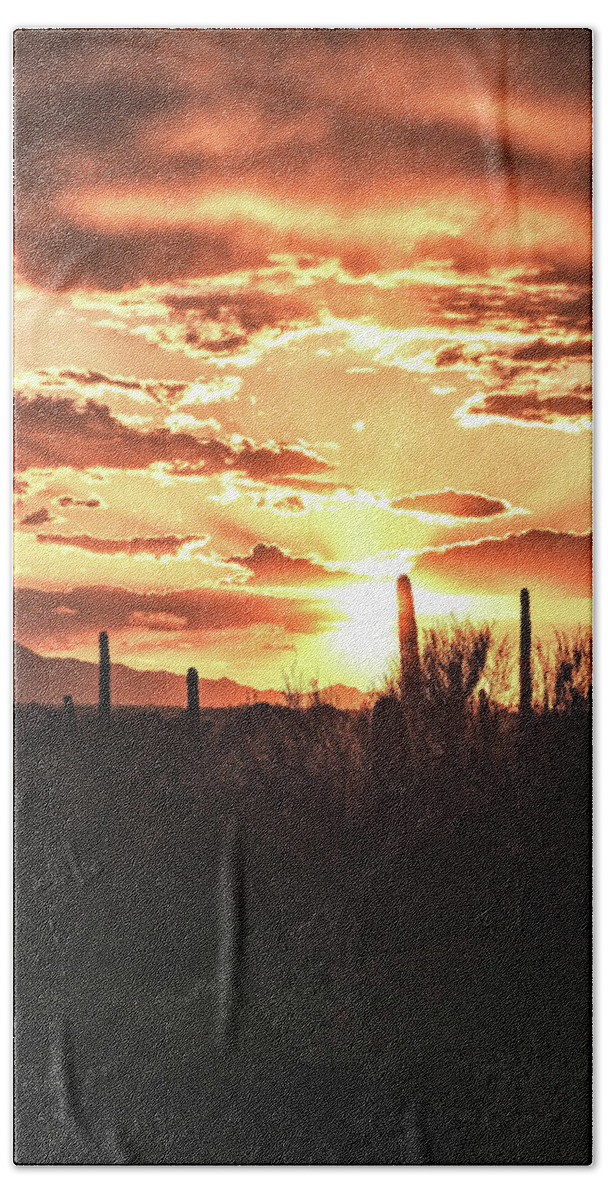 Sunset Beach Towel featuring the photograph Light of Arizona by Chance Kafka