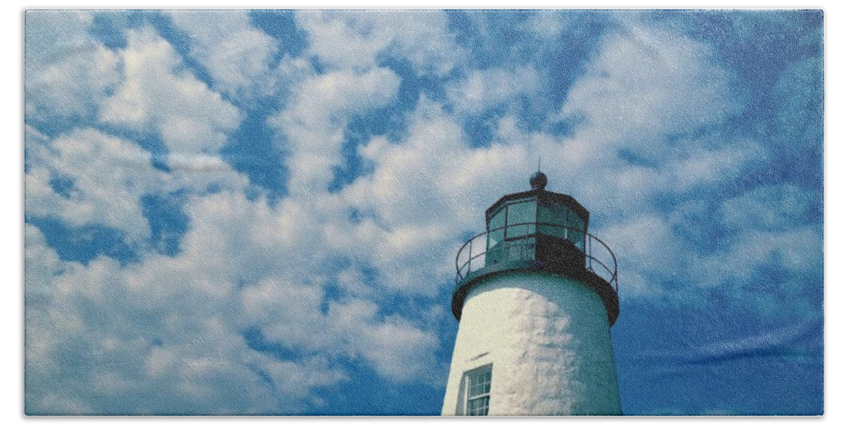 Photo Stream Beach Towel featuring the photograph Lighthouse at Pemaquid Too by Debra Grace Addison