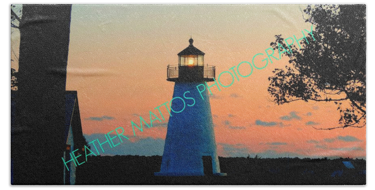 Lighthouse Beach Towel featuring the photograph Lighthouse at Sunset by Heather M Photography