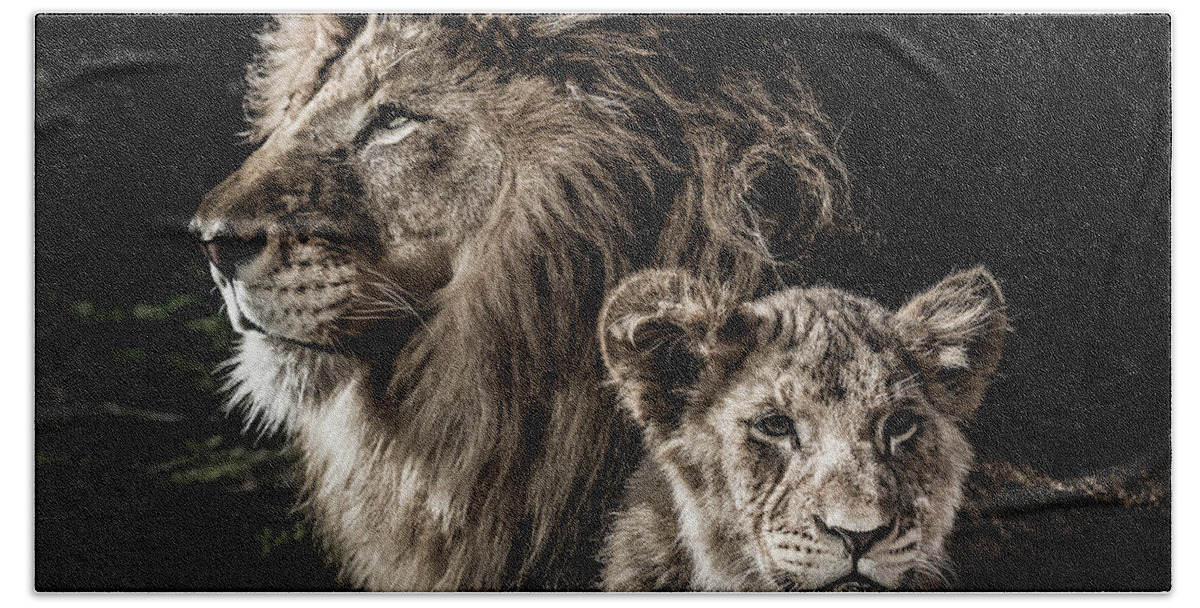Africa Beach Towel featuring the photograph Like Father, Like Son by Ron Pate