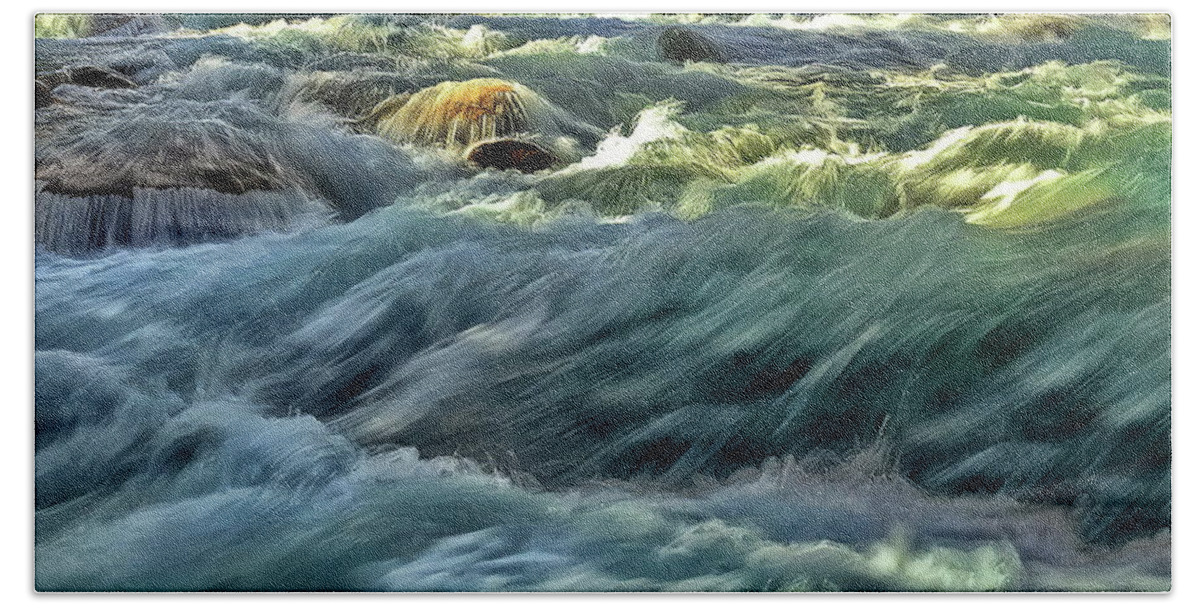 River Beach Towel featuring the photograph Liquid Motion by Russ Harris