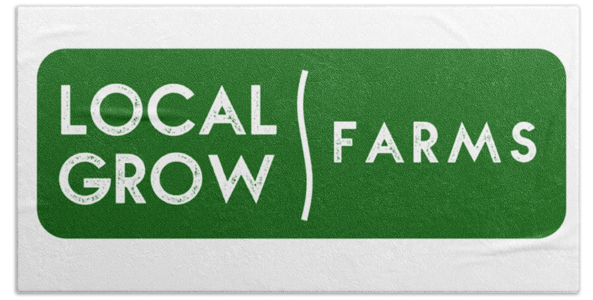  Beach Towel featuring the drawing Local Grow Farms logo on light backgrounds by Charlie Szoradi
