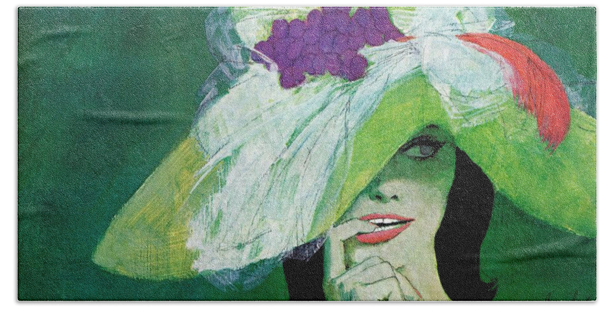 Leading Lady Beach Towel featuring the drawing Looking The Other Way by Coby Whitmore
