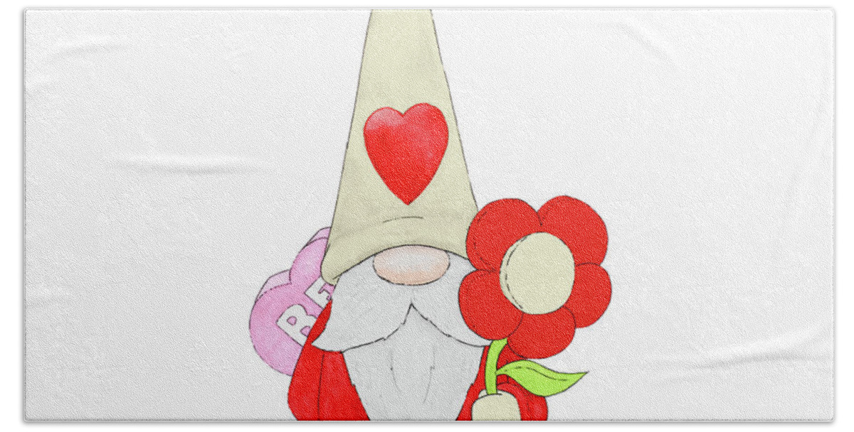 Gnomes Beach Towel featuring the mixed media Lover Gnomes I by Hugo Edwins