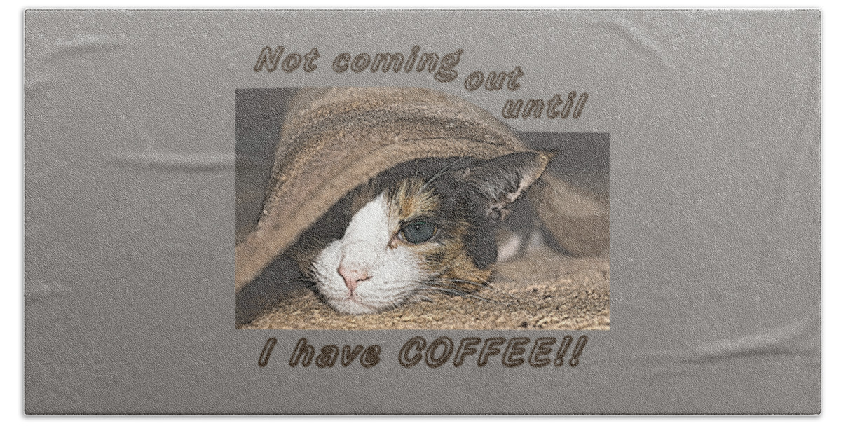 Animal Beach Towel featuring the photograph Macy Wants Coffee Too by Jennifer White