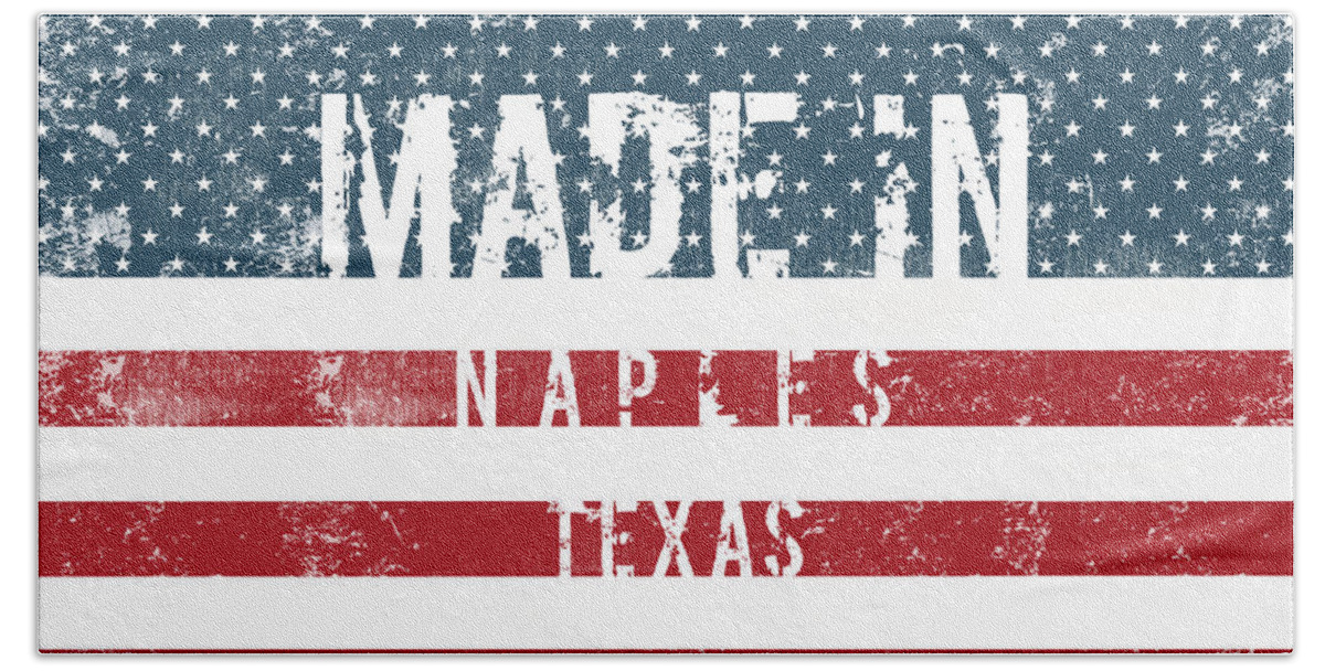 Naples Beach Towel featuring the digital art Made in Naples, Texas #Naples by TintoDesigns