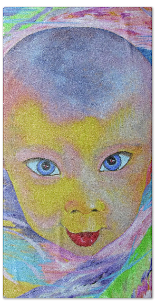 Baby Beach Towel featuring the painting Magnolia by Gloria E Barreto-Rodriguez