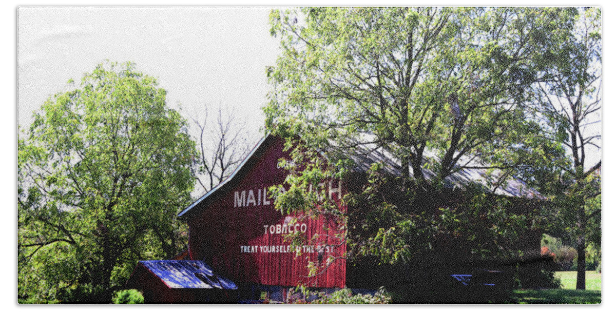 Barns Beach Towel featuring the photograph Mail Pouch Tobacco Barn In The Summer by Trina Ansel