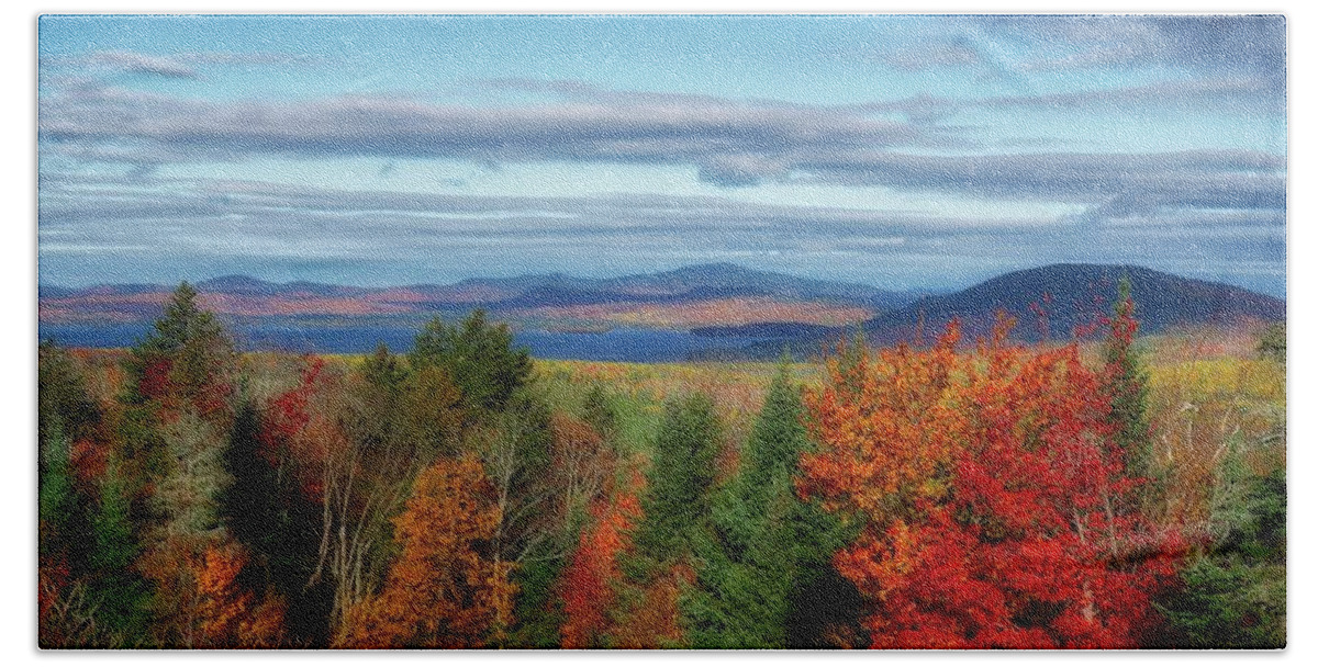 Landscape Beach Towel featuring the photograph Maine Fall Foliage by Russel Considine