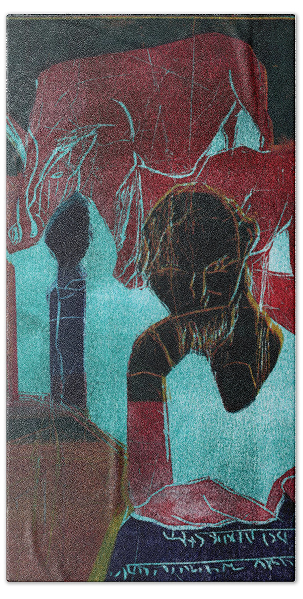 Reading Beach Towel featuring the relief Man Reading by Edgeworth Johnstone