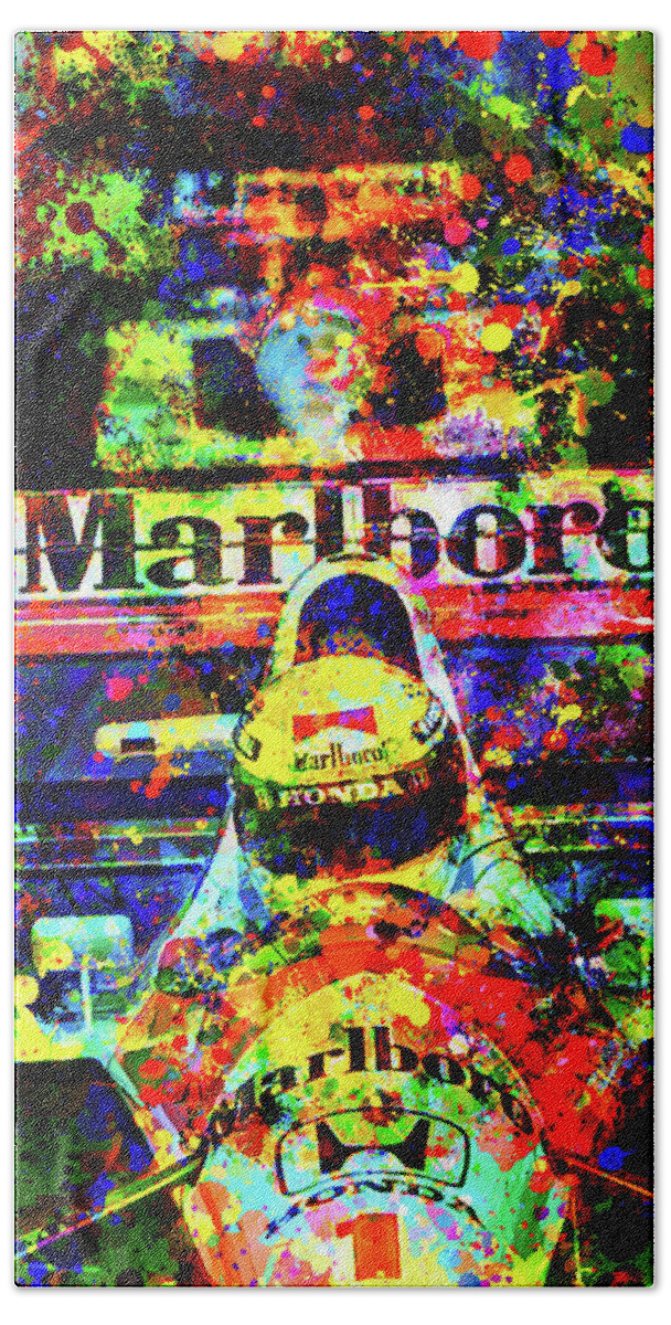 Digital Beach Towel featuring the digital art Marlboro Racing Line by Gary Grayson