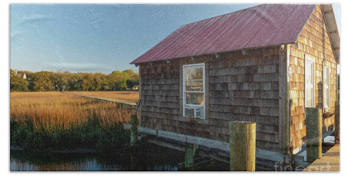 Dock Beach Towel featuring the photograph Marsh Dreaming - Shem Creek by Dale Powell