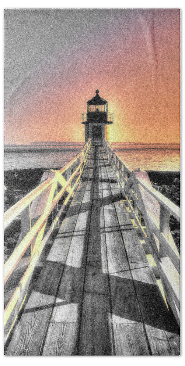 Lighthouse Beach Towel featuring the photograph Marshall Point by Randall Dill