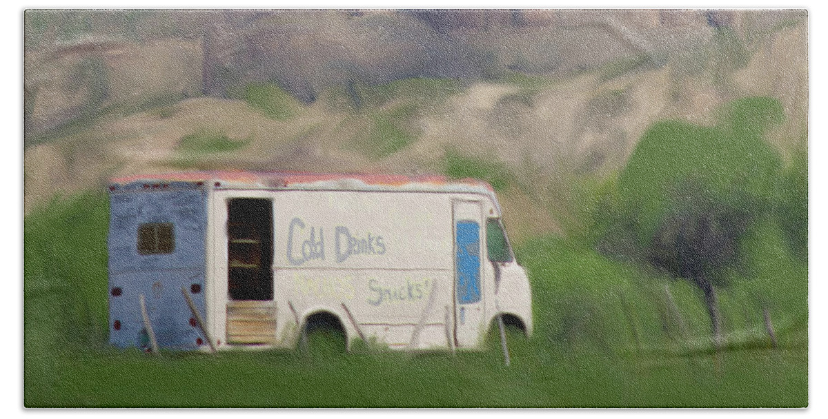 Colorado Beach Towel featuring the mixed media McElmo Food Truck by Jonathan Thompson