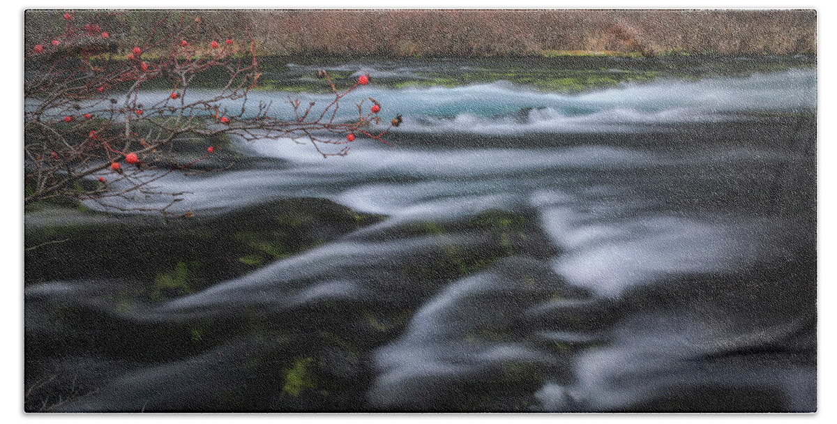 River Beach Towel featuring the photograph Metolius Berries by Cat Connor