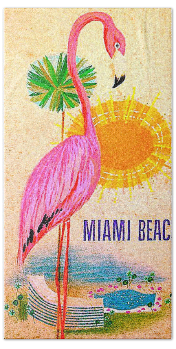 Miami Beach Towel featuring the digital art Miami Beach by Long Shot